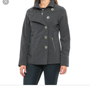 Prana Grey Martina Coat Jacket Peacoat